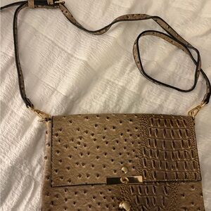 Elegant Brown Snakeskin Crossbody Bag